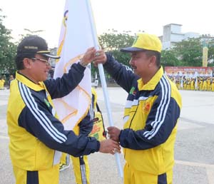 Lepas Kontingen Porprov, Ini Harapan dan Pesan Bupati Wardan